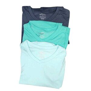 Built Different V Neck Shirt Size 3XL 3 Shirts Navy Aqua River Green NWOT